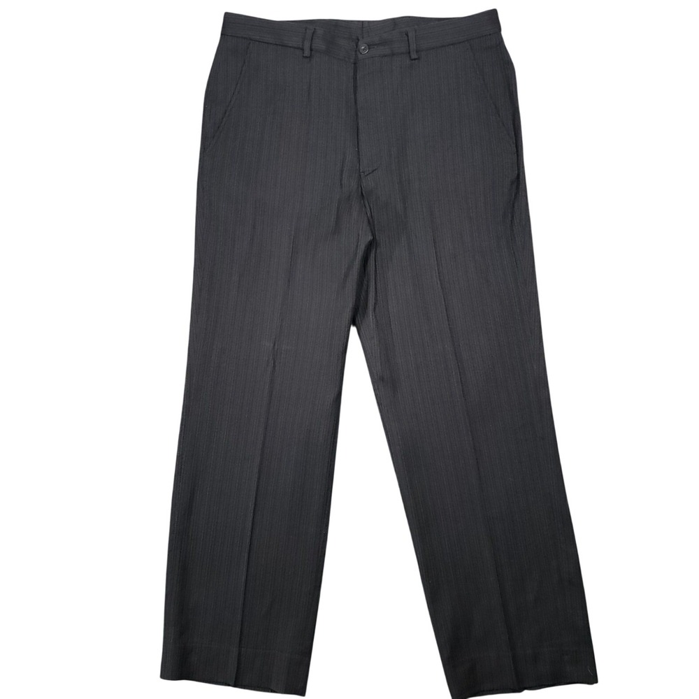 Armani Collezioni Dress Pants Men 34x30 Gray Pinstripe Wool Viscose Trousers